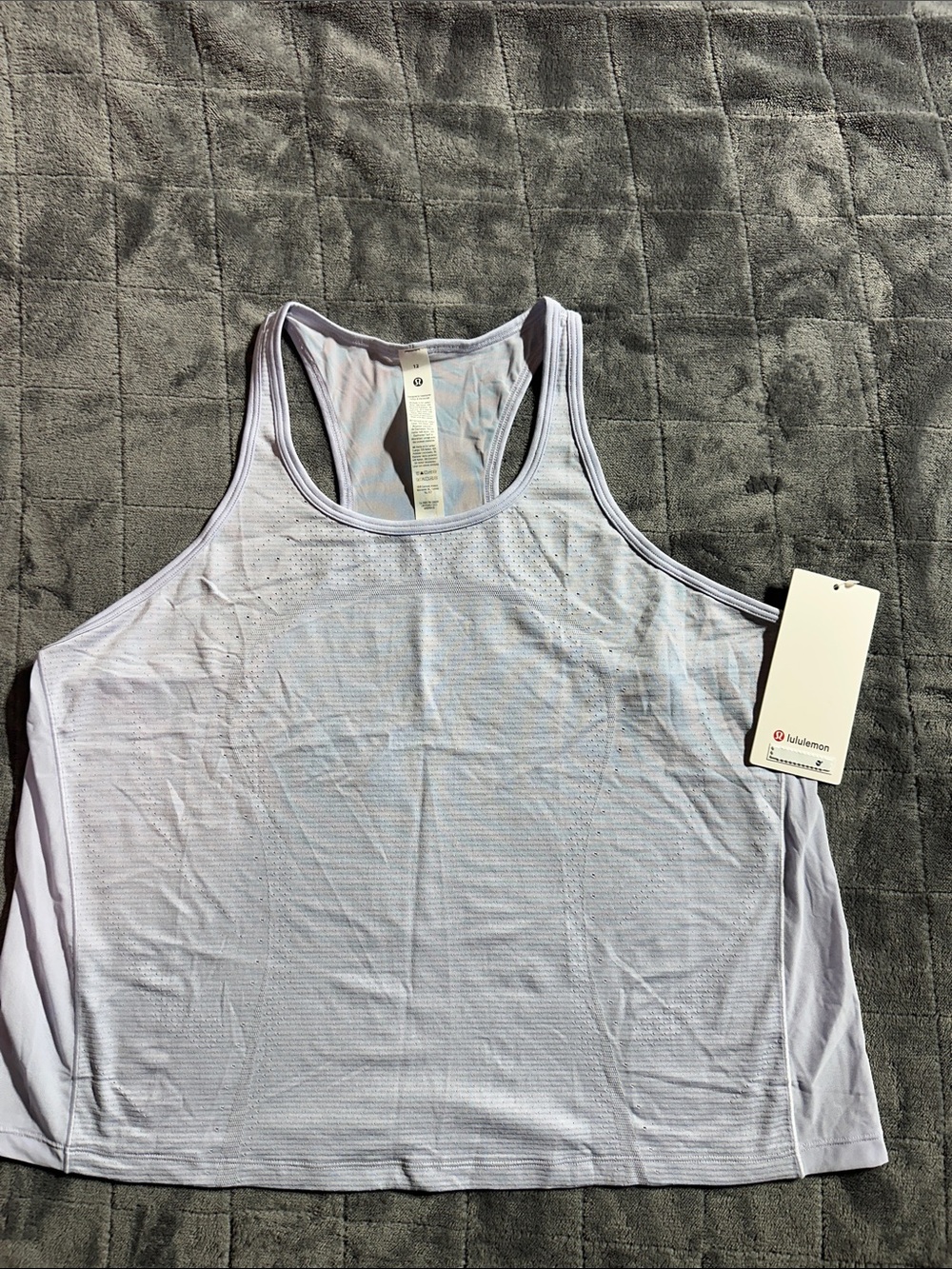 NWT lululemon athletica swiftly mesh-back Light lavender Racerback tank.